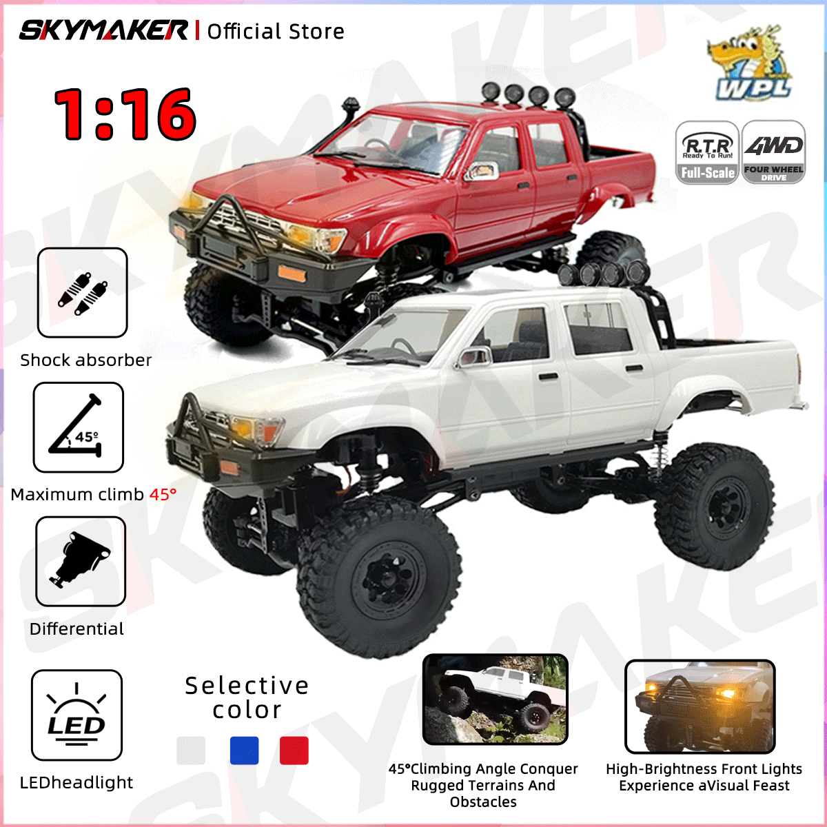 Yunshen Rc Hobby - WPL C64-1 RC Car 1:16 Hailax