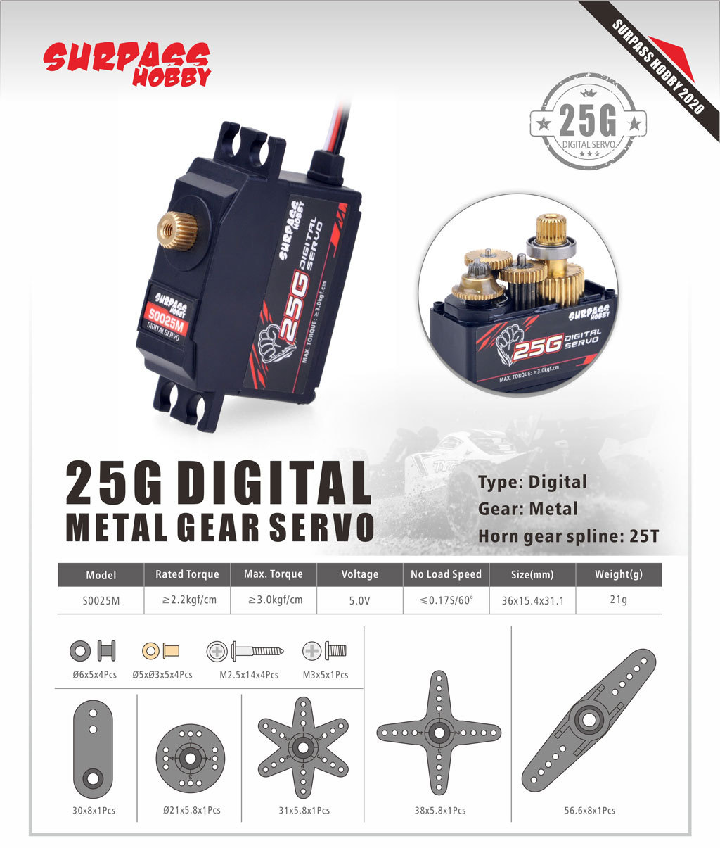 5PCS Surpass Hobby S0025M Meta – Rc Hobby Wing Bewertung und Preis
