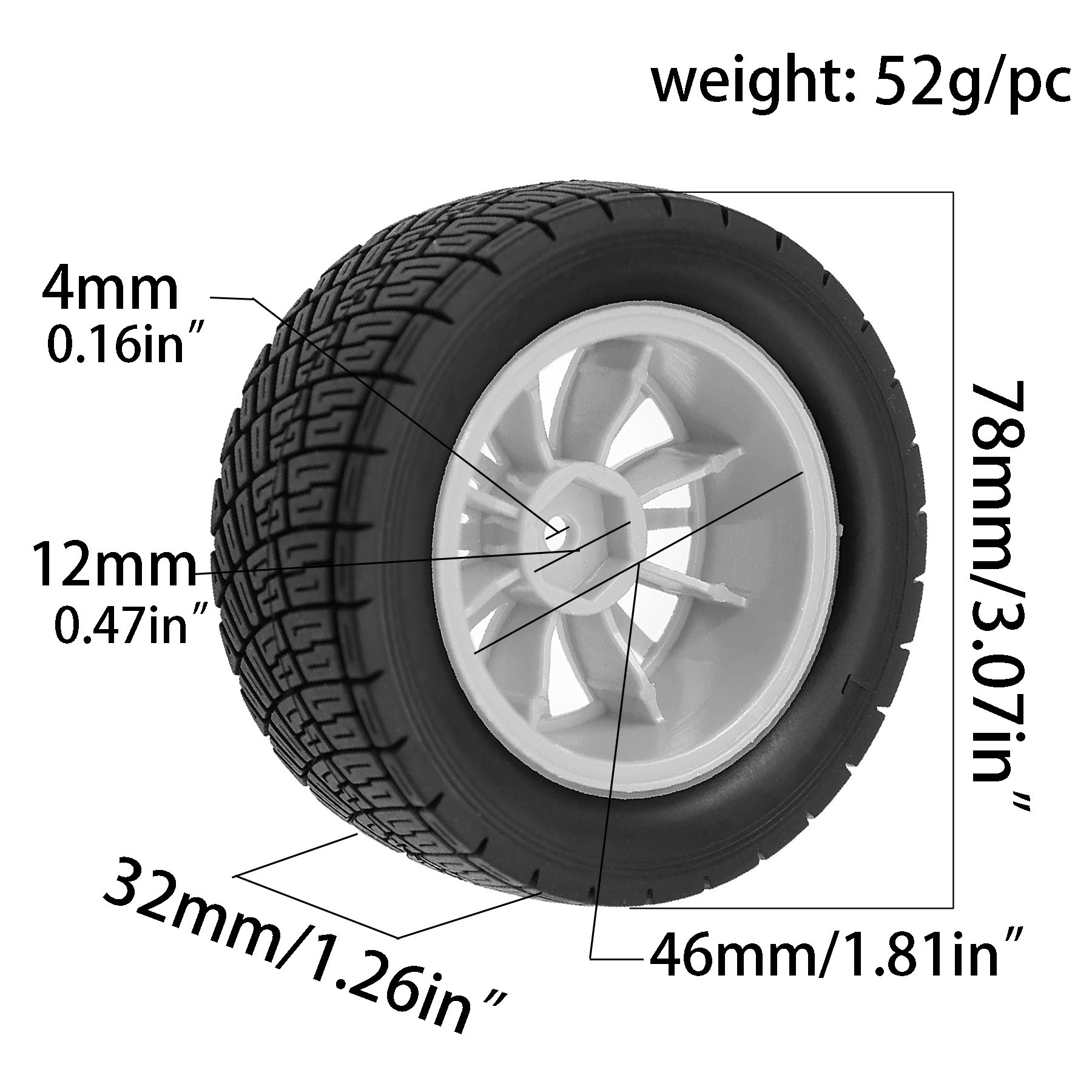 78mm 1/10 RC Rally Rubber Tire – Yunshen Rc Hobby Bewertung und Preis